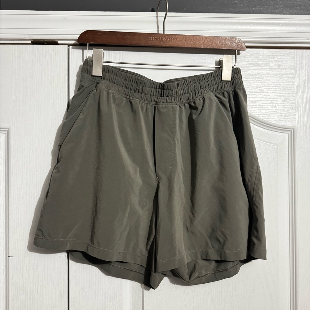 2 lululemon athletica Gray and Olive Athletic Shorts - Picture 2 of 5